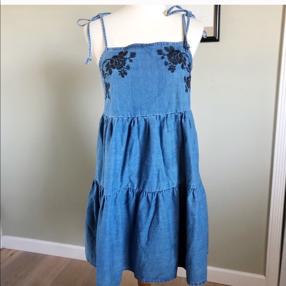 ASOS embroidered denim dress